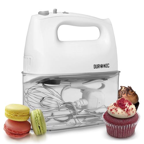 Duronic Hm4 We Batteur Électrique Cuisine À Main 400W 5 Vitesses Avec Fonction Turbo Compartiment De Rangement 2 Batteurs 2 Crochets À Pétrir Et 1 Fouet - Image 3