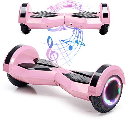 Hoverboard bluetooth 8 pouces avec Deux Barres LED Skateboard Electrique Puissance 700W-Noir