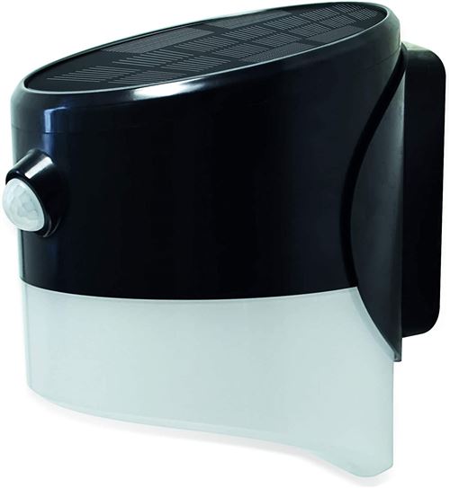 Applique murale solaire LED avec détecteur de mouvement, Noir, 200lm 2watts 3.7volts [Classe énergétique A+]