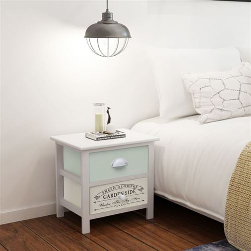 vidaXL Franse nachtkastjes hout 2 st