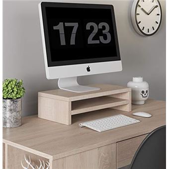 E Com Support Rehausseur En Bois Pour Ecran Tv Pc Ordinateur