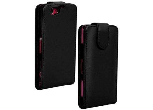 Etui noir à rabat avec fermeture magnétique pour Sony Xperia Z1 Compact