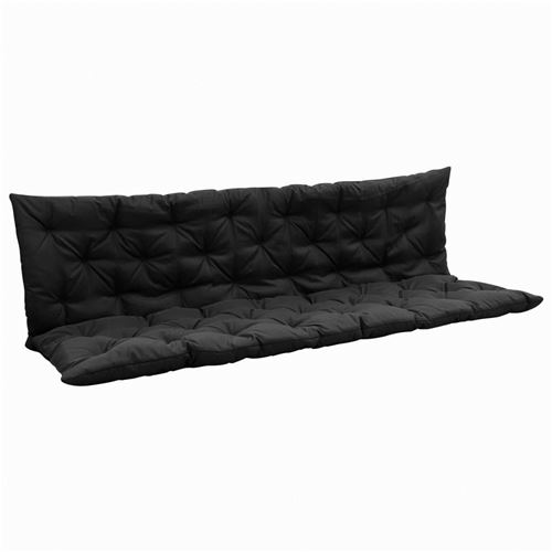 vidaXL Coussin pour balancelle Noir 200 cm Tissu