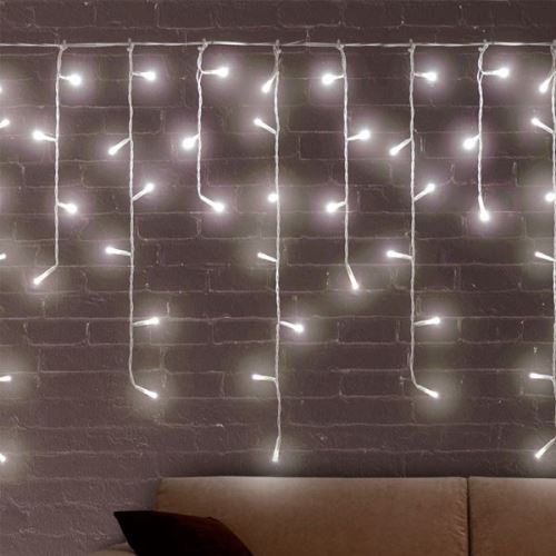Guirlande de noel à lumières LED blanches en stalactite (200 LED) - Décoration