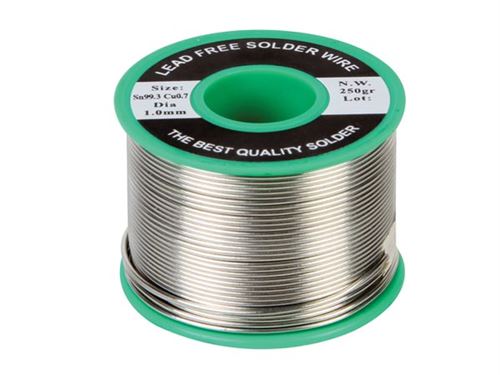 Soudure sans plomb sn 99.3% - cu 0.7% 1mm 250g