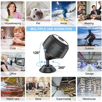 Mini Camera Espion HD 1080P Portable WiFi Surveillance de la Sécurité sans  fil avec Vision Nocturne pour iOS Android-Noir - Équipements et sécurité  pour la maison à la Fnac