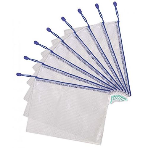 TARIFOLD 509001 Corbeille poche zippée Fermeture Éclair, format A4, PVC, bleu