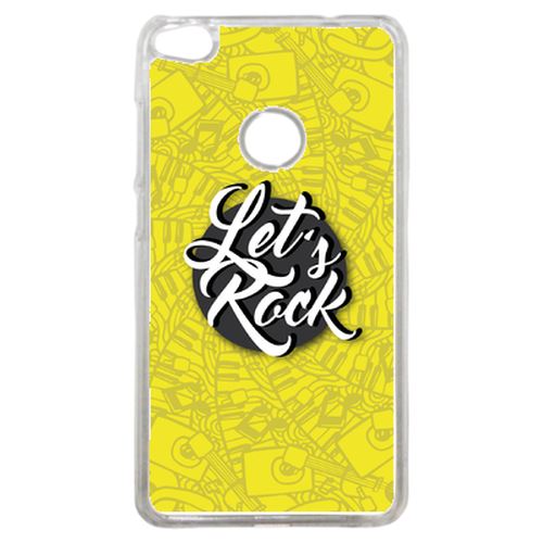 Coque Lets Rock Fond Jaune Compatible P8 2017 Transparent