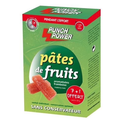 Boîte de 8 pâtes de fruits Punch Power framboise