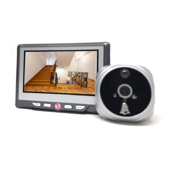 judas de porte numerique 4 3 grand angle hd avec detection de mouvement carte memoire et deux batteries argent equipements electriques achat prix fnac