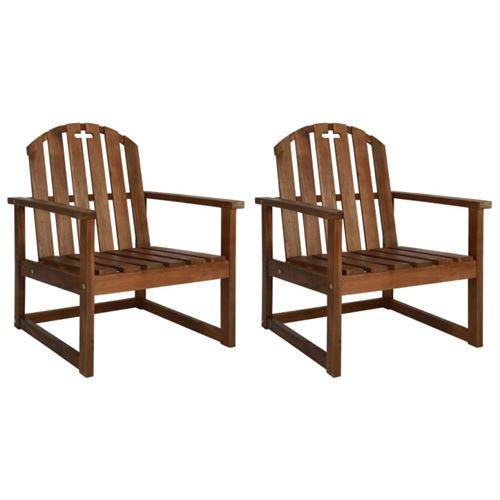 Vidaxl - Chaises de jardin 2 pcs Bois d'acacia solide Marron