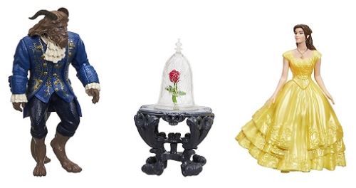 Coffret la belle et la bête : scène de la rose enchantée - mini-poupées figurines disney