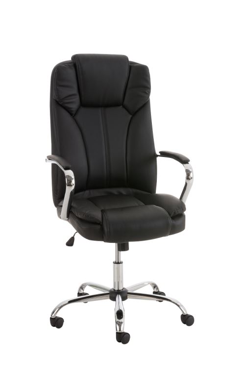 Fauteuil de bureau XXL Xanthos en Similicuir avec une capacité de charge de 210 kg , Noir