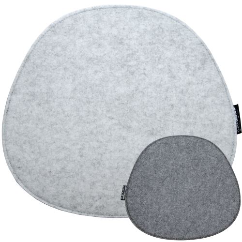 Coussin de Chaise en Feutre 40x37 Coussin de Siège Ovale 8mm Réversible Gris