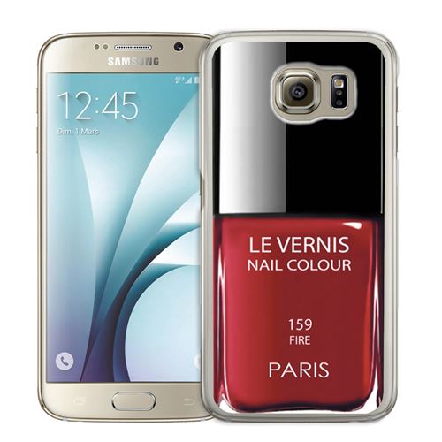 Coque pour Samsung Galaxy S7 vernis paris rouge