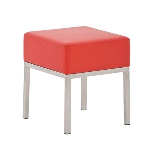 Tabouret bas Lamega en similicuir , Rouge