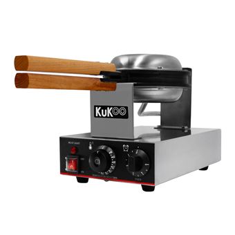 Gaufrier Electrique Professionnel 1 Moule Rond Téflon Antiadhésif 250°C KUKOO - 1