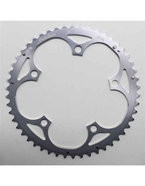 Plateau route 5bra 50dts d.130 exterieur argent alu miche type shimano 9-10v.