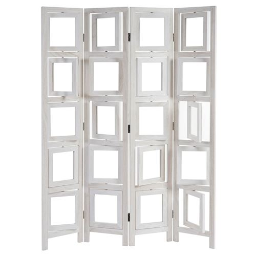 Paravent galerie de photographies II, cloison de séparation, 160x125cm blanc