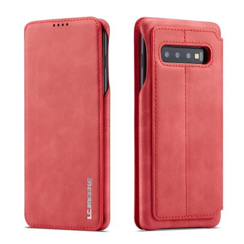 Etui en PU porte-cartes rétro rouge pour votre Samsung Galaxy S10