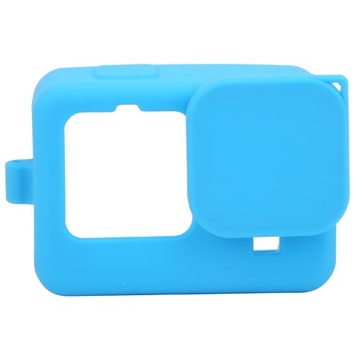 Étui de protection en silicone avec film de protection d'écran pour Gopro hero9 - Bleu
