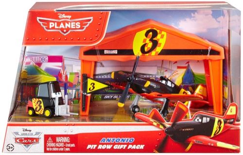 Disney planes 2 : avion noir jaune et rouge antonio - garage - stand de course 3 n°bdc02 - cars