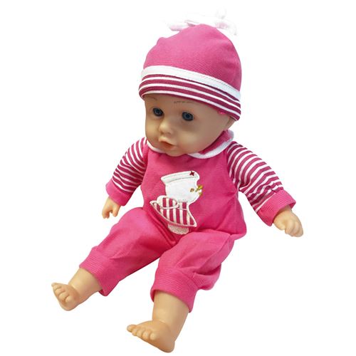 Poupée avec tenue rose + trousse de médecin avec son