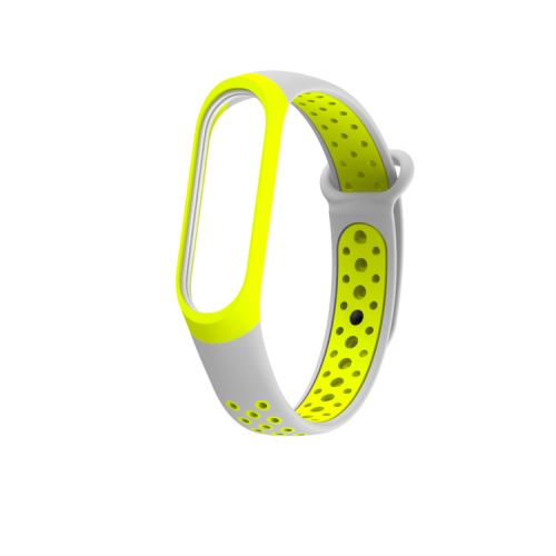 Bracelet en silicone bicolore Smartwatch pour Xiaomi Mi Band 3 - Gris&Vert