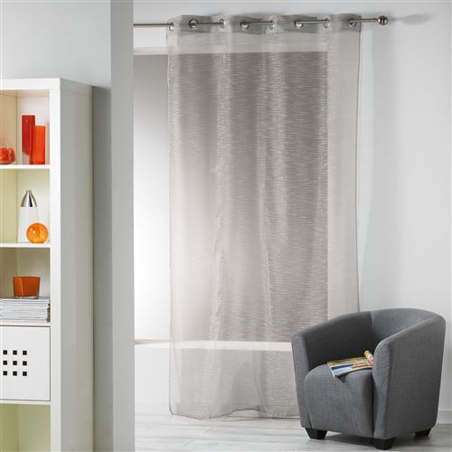 Panneau a oeillets 140 x 240 cm organza fils coupes ollie Gris