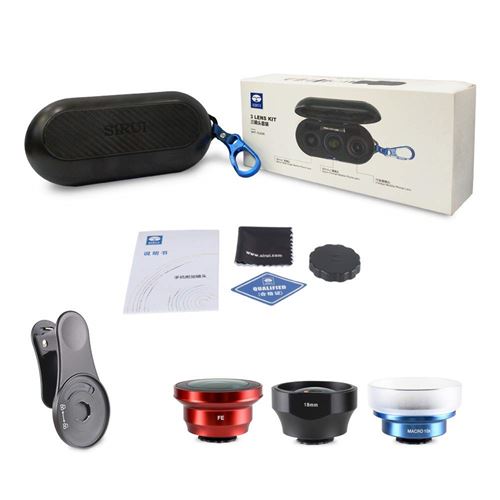 Sirui Su18wakc01 18 WAK + Msc01 18 Multifonction à Objectif Grand Angle téléphone avec Clip Inclus, Noir