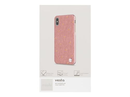 Moshi Vesta - Coque de protection pour téléphone portable - tissu - rose macaron - pour Apple iPhone XS Max