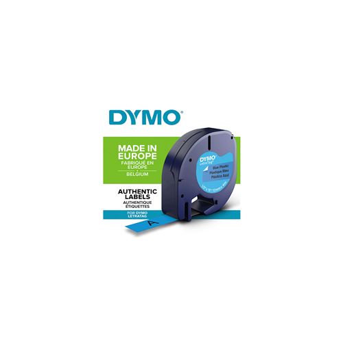 DYMO LetraTAG - Plastique - bleu - Rouleau (1,2 cm x 4 m) 1 cassette(s) ruban - pour LetraTag LT-100H, LT-100T