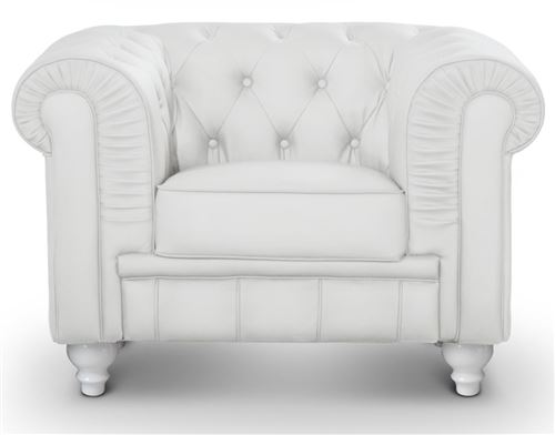 Fauteuil Chesterfield Blanc