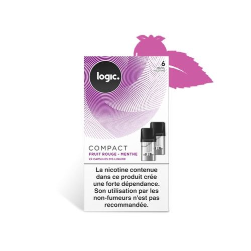 Logic E-Liquide en Capsule Logic Compact – Fruit Rouge/Menthe 6 mg/ml