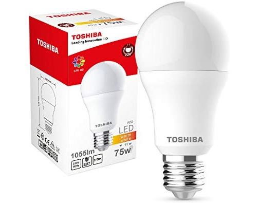 Toshiba 00101315014b A +, LED bulb A60 11 W, 1055 lm, 2700 K 80 RA ND, plastique, 75 W, E27 blanc 60 x 60 x 120 cm [Classe énergétique A+]