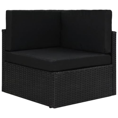 Vidaxl Noir Canapé D'angle Sectionnel Résine Tressée - Image 1