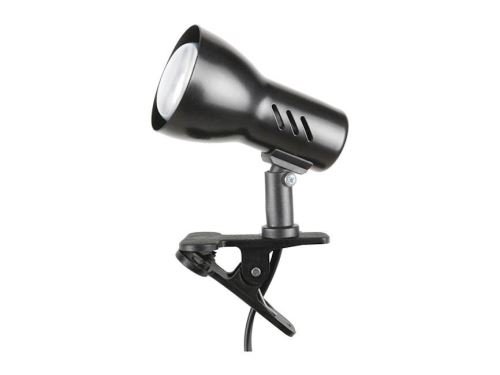 HOMEMANIA Spot Cspot - avec Pince - de Plafond, Murale, Lit, Bureau - Noir en Métal, 11 x 6 x 16 cm, 1 x E27, 60 W