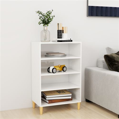 vidaXL Buffet blanc brillant 57x35x90 cm bois d'ingénierie