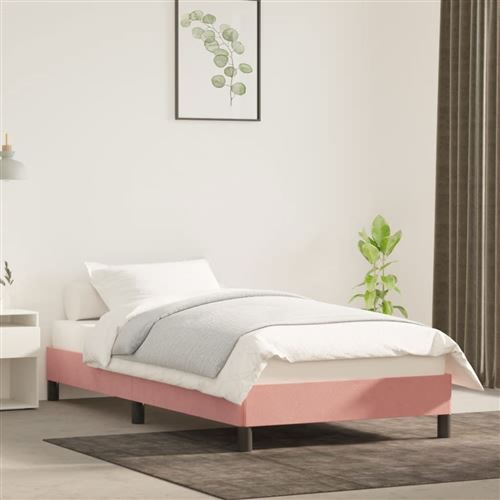 vidaXL Cadre de lit Rose 90x190 cm Velours