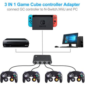 Adaptateur Manette Gamecube pour Wii U/PC : : Jeux vidéo