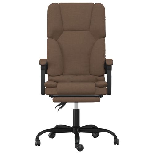 vidaXL Fauteuil de massage inclinable de bureau Marron Tissu