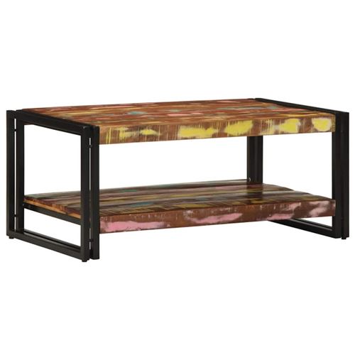 Non Communiqué Multicolore Table Basse 90X50x38 Cm Bois De Récupération Massif