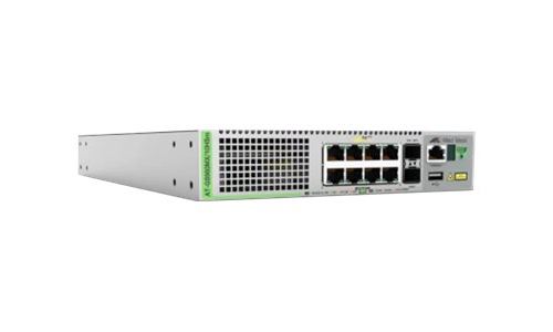 Allied Telesis CentreCOM AT-GS980MX/10HSM - Commutateur - L3 Lite - Géré - 8 x 100/1000/2.5G/5G (PoE++) + 2 x 10 Gigabit SFP+ - Montable sur rack - PoE++ (500 W)