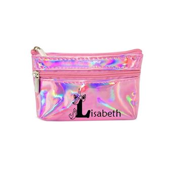 Porte-monnaie Licorne Personnalisable - 11 X 9 Cm - En Feutrine Polyester Recyclé, Rose