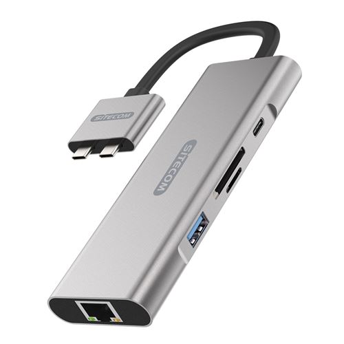 Sitecom Adaptateur Multiport Dual USB-C PD pour MacBook Pro/Air CN-411