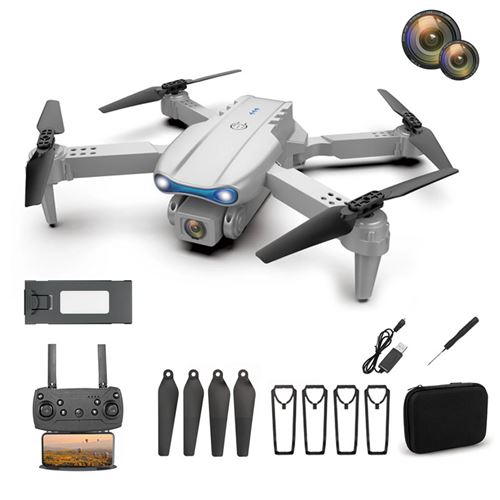 Drone SZSMART E99 professionnel full hd 1080 double caméra + 1 batterie 15 min - gris