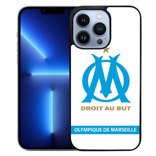 Coque souple pour iPhone 13 mini - Logo Om Marseille Noir. Accessoire  téléphone, protection coque