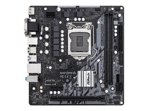 ASRock H510M-HDV R2.0 - Carte-mère - micro ATX - Socket LGA1200 - H510 Chipset - USB 3.2 Gen 1 - Gigabit LAN - carte graphique embarquée (unité centrale requise) - audio HD (8 canaux)