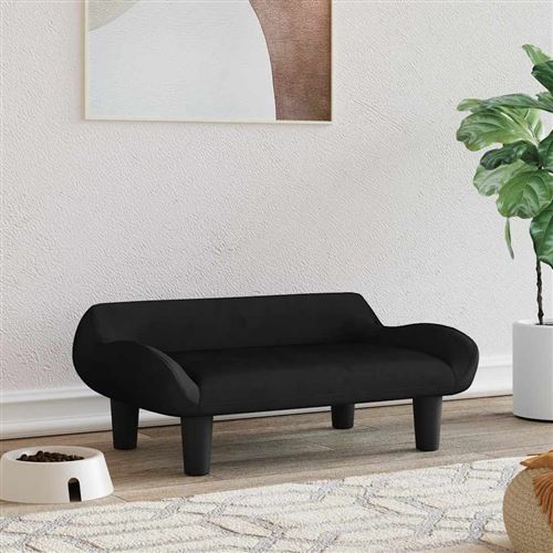 Meilleurs prix pour vidaXL Lit pour chien noir 70x40x24 cm velours