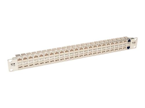 Tripp Lite 48-Port Cat6a Patch Panel Rackmount Shielded Feedthrough RJ45 1U - Tableau de connexions - CAT 6a - STP - RJ-45 X 48 - 1U - 19 - Conformité TAA
